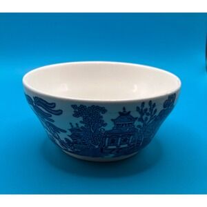 Vintage Churchill Bowl Blue Willow England Ceramic Blue White